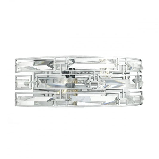 dar lighting Där Lighting Group Dar SEV0950 Seville 2 Light Wall Bracket Polished Chrome Crystal - dar lighting Där Lighting Group Dar SEV0950 Seville 2 Light Wall Bracket Polished Chrome Crystal