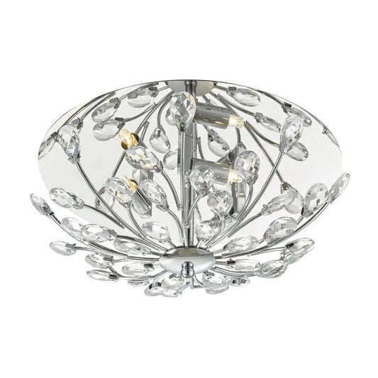 dar lighting Där Lighting Group Dar ZAF5350 Zafir 3 Light Flush Polished Chrome Crystal - dar lighting Där Lighting Group Dar ZAF5350 Zafir 3 Light Flush Polished Chrome Crystal