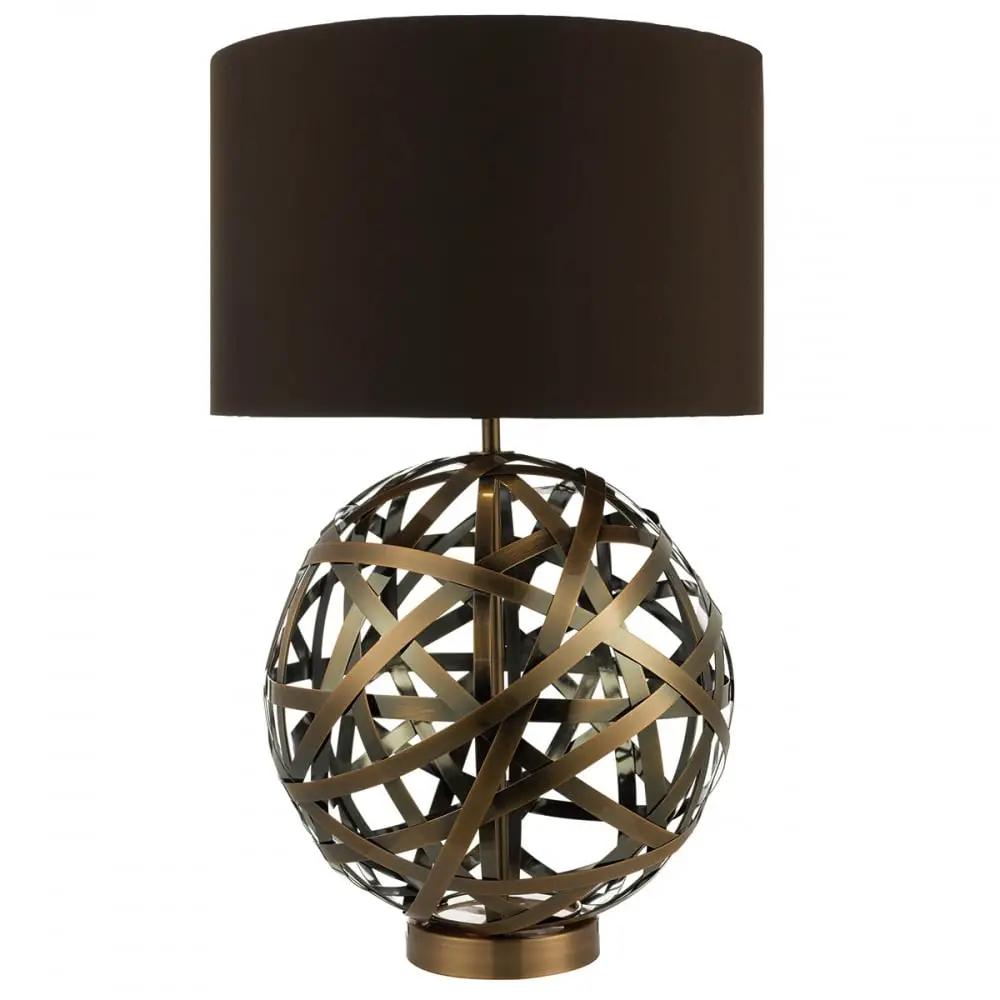 dar lighting Där Lighting Group, Dar VOY4264 Voyage Table Lamp Antique Copper Ball complete with Shade - dar lighting Där Lighting Group, Dar VOY4264 Voyage Table Lamp Antique Copper Ball complete with Shade