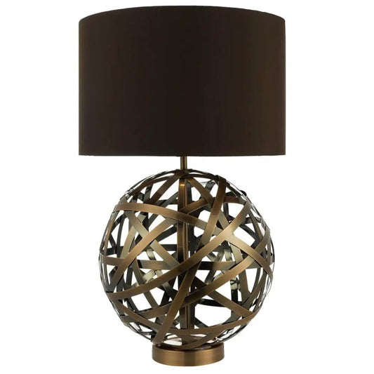 dar lighting Där Lighting Group, Dar VOY4264 Voyage Table Lamp Antique Copper Ball complete with Shade - dar lighting Där Lighting Group, Dar VOY4264 Voyage Table Lamp Antique Copper Ball complete with Shade