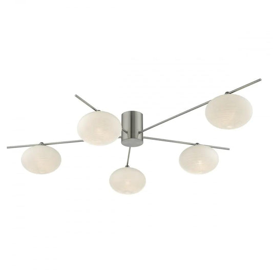 dar lighting Där Lighting Group, Dar JAS5446 Jasper 5 Light Semi Flush Satin Nickel - dar lighting Där Lighting Group, Dar JAS5446 Jasper 5 Light Semi Flush Satin Nickel