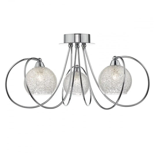 dar lighting Där Lighting Group, Dar RAF5350 Rafferty 3 Light Semi Flush Polished Chrome - dar lighting Där Lighting Group, Dar RAF5350 Rafferty 3 Light Semi Flush Polished Chrome
