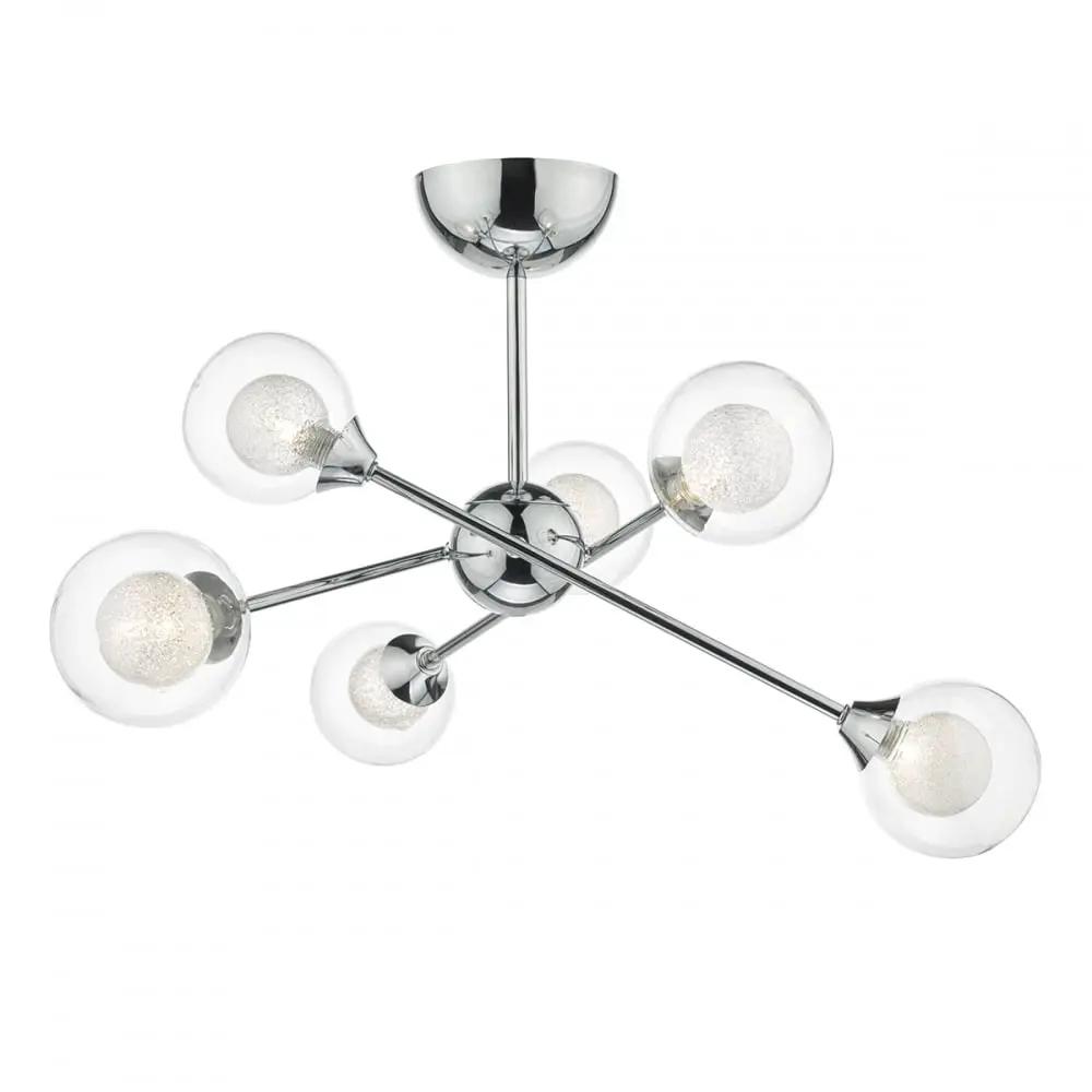 dar lighting Där Lighting Group, Dar ZEK0650 Zeke 6 Light Semi Flush Polished Chrome - dar lighting Där Lighting Group, Dar ZEK0650 Zeke 6 Light Semi Flush Polished Chrome