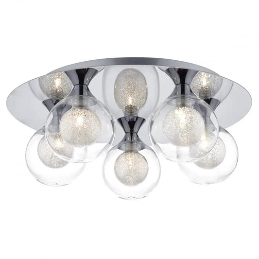 dar lighting Där Lighting Group, Dar ZEK5450 Zeke 5 Light Flush Ceiling Polished Chrome - dar lighting Där Lighting Group, Dar ZEK5450 Zeke 5 Light Flush Ceiling Polished Chrome
