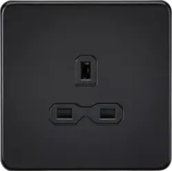 ml matt black 13A 1G Unswitched Socket - Matt Black with Black Insert - ml matt black 13A 1G Unswitched Socket - Matt Black with Black Insert