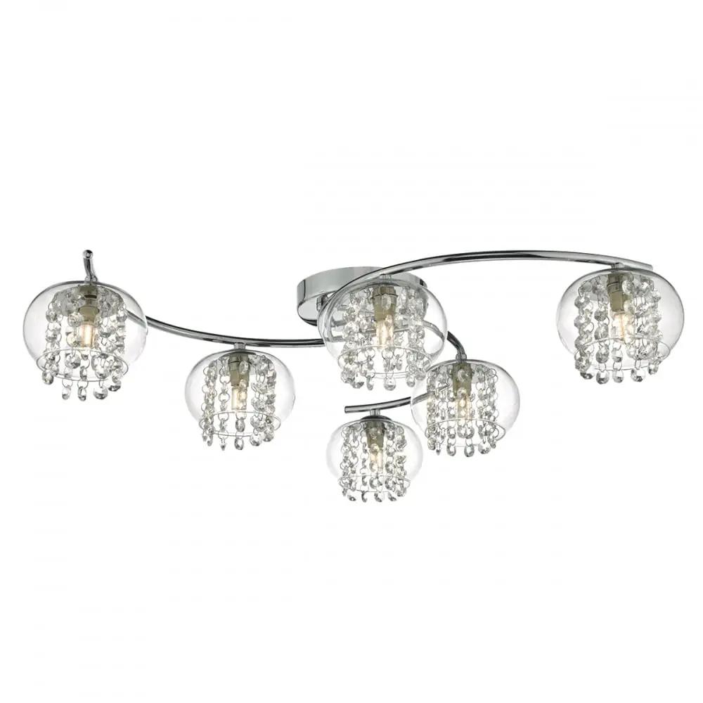 dar lighting Där Lighting Group, Dar ELM6450 Elma 6 Light Semi Flush Polished Chrome - dar lighting Där Lighting Group, Dar ELM6450 Elma 6 Light Semi Flush Polished Chrome