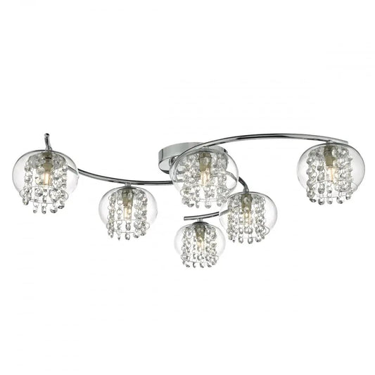 dar lighting Där Lighting Group, Dar ELM6450 Elma 6 Light Semi Flush Polished Chrome - dar lighting Där Lighting Group, Dar ELM6450 Elma 6 Light Semi Flush Polished Chrome