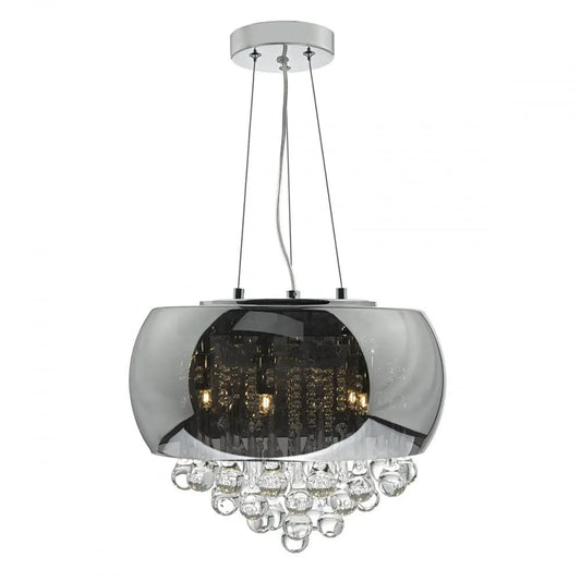 dar lighting Där Lighting Group, Dar GIS0510 Giselle 5 Light Pendant Smoked/ Clear - dar lighting Där Lighting Group, Dar GIS0510 Giselle 5 Light Pendant Smoked/ Clear