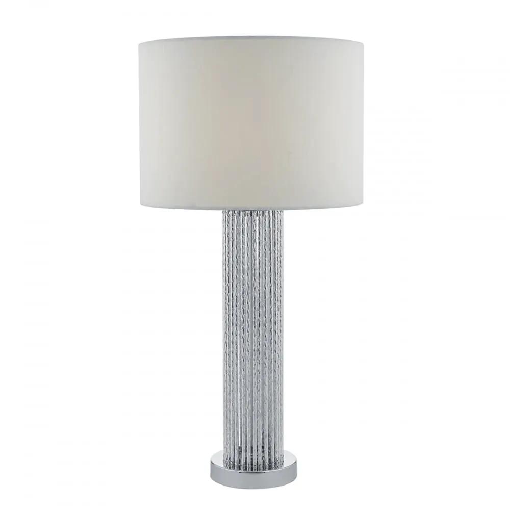 dar lighting Där Lighting Group Dar LAZ4232 Lazio Table Lamp Silver Rods With Shade - dar lighting Där Lighting Group Dar LAZ4232 Lazio Table Lamp Silver Rods With Shade