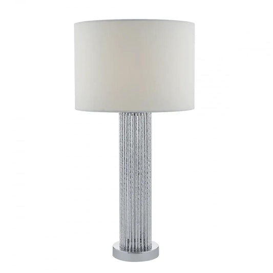 dar lighting Där Lighting Group Dar LAZ4232 Lazio Table Lamp Silver Rods With Shade - dar lighting Där Lighting Group Dar LAZ4232 Lazio Table Lamp Silver Rods With Shade
