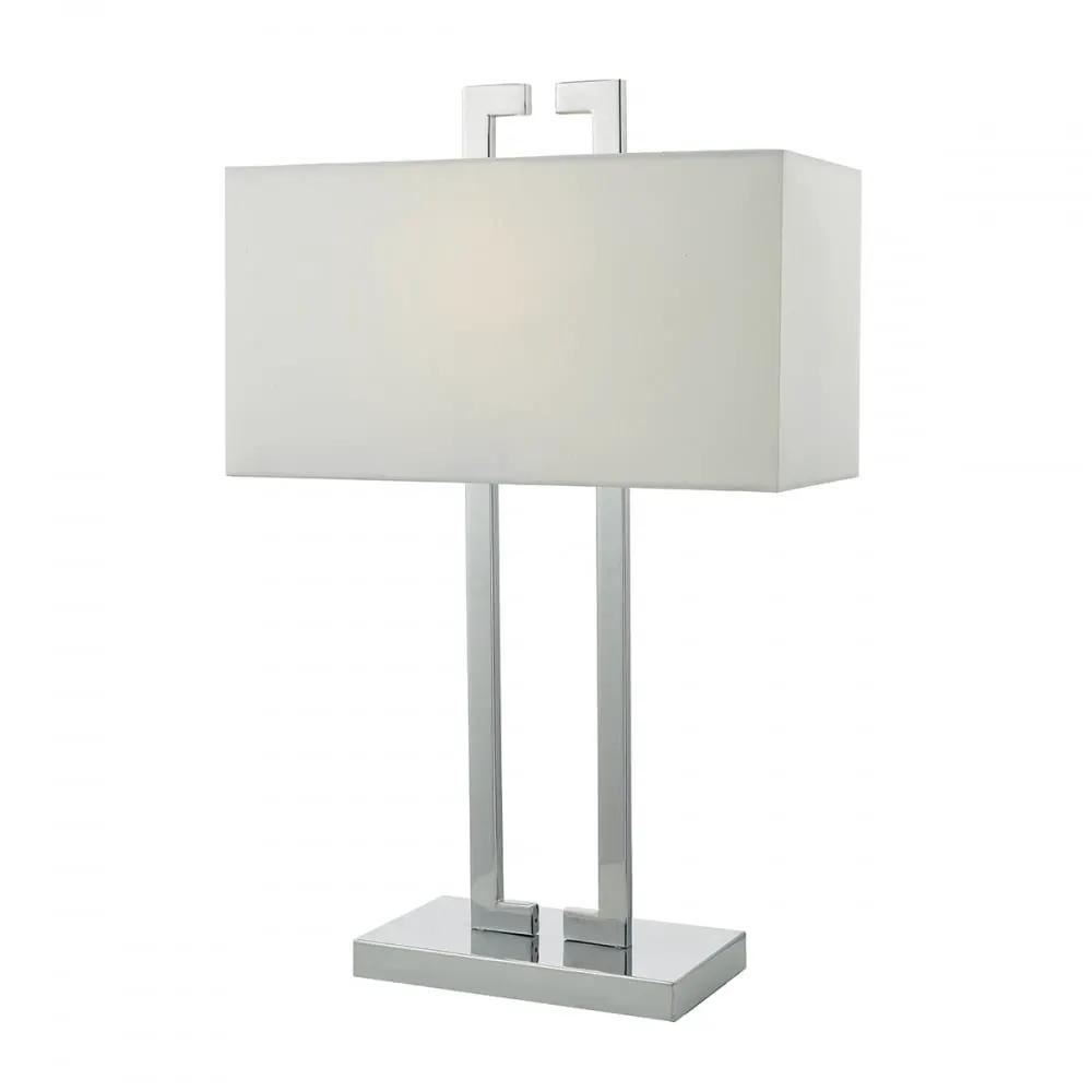 dar lighting Där Lighting Group, Dar NIL4250 Nile Table Lamp Polished Chrome With Shade - dar lighting Där Lighting Group, Dar NIL4250 Nile Table Lamp Polished Chrome With Shade