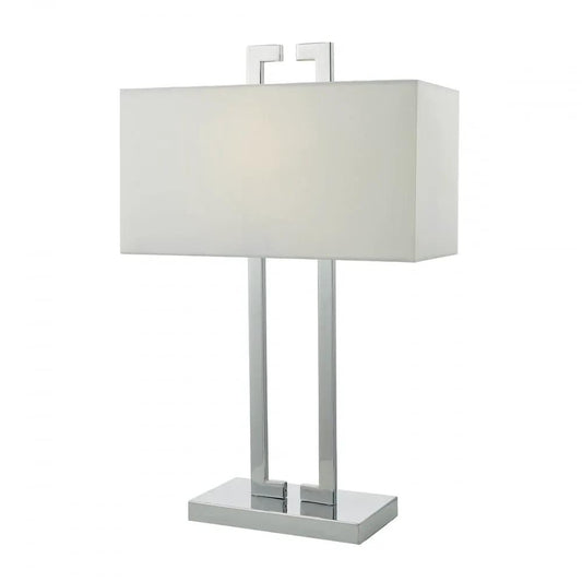 dar lighting Där Lighting Group, Dar NIL4250 Nile Table Lamp Polished Chrome With Shade - dar lighting Där Lighting Group, Dar NIL4250 Nile Table Lamp Polished Chrome With Shade