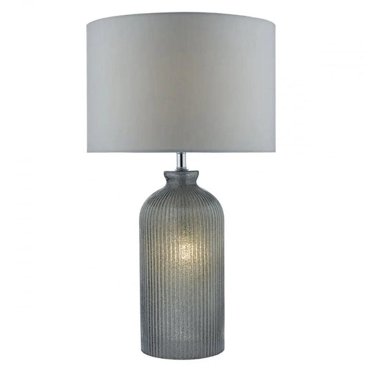 dar lighting Där Lighting Group, Dar PAM4239 Pamplona Table Lamp Dual Light Grey Glass With Shade - dar lighting Där Lighting Group, Dar PAM4239 Pamplona Table Lamp Dual Light Grey Glass With Shade