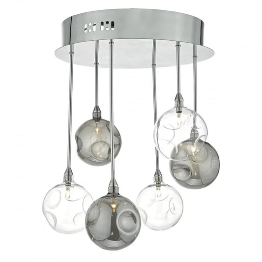 dar lighting Där Lighting Group, Dar QUI0610 Quinn 6 Light Semi Flush Smoked/ Clear - dar lighting Där Lighting Group, Dar QUI0610 Quinn 6 Light Semi Flush Smoked/ Clear
