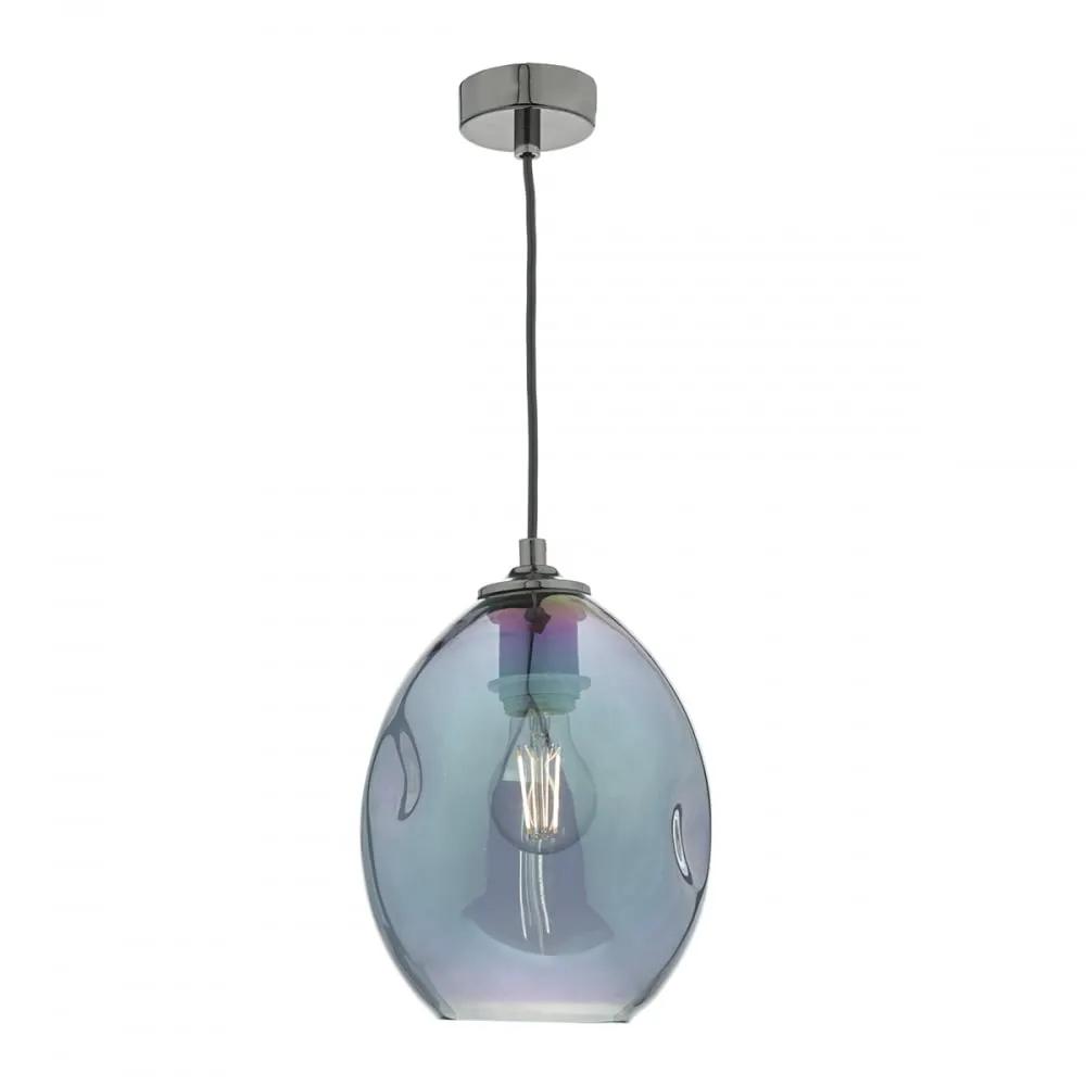 dar lighting Där Lighting Group, Dar ROG0155 Rogan 1 Light Pendant Black / Irridised - dar lighting Där Lighting Group, Dar ROG0155 Rogan 1 Light Pendant Black / Irridised