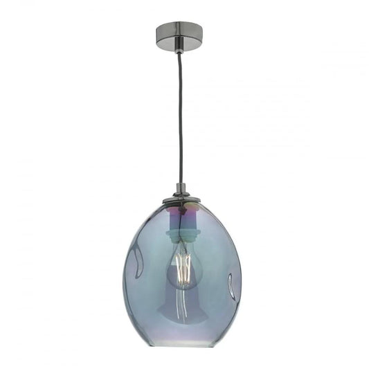 dar lighting Där Lighting Group, Dar ROG0155 Rogan 1 Light Pendant Black / Irridised - dar lighting Där Lighting Group, Dar ROG0155 Rogan 1 Light Pendant Black / Irridised