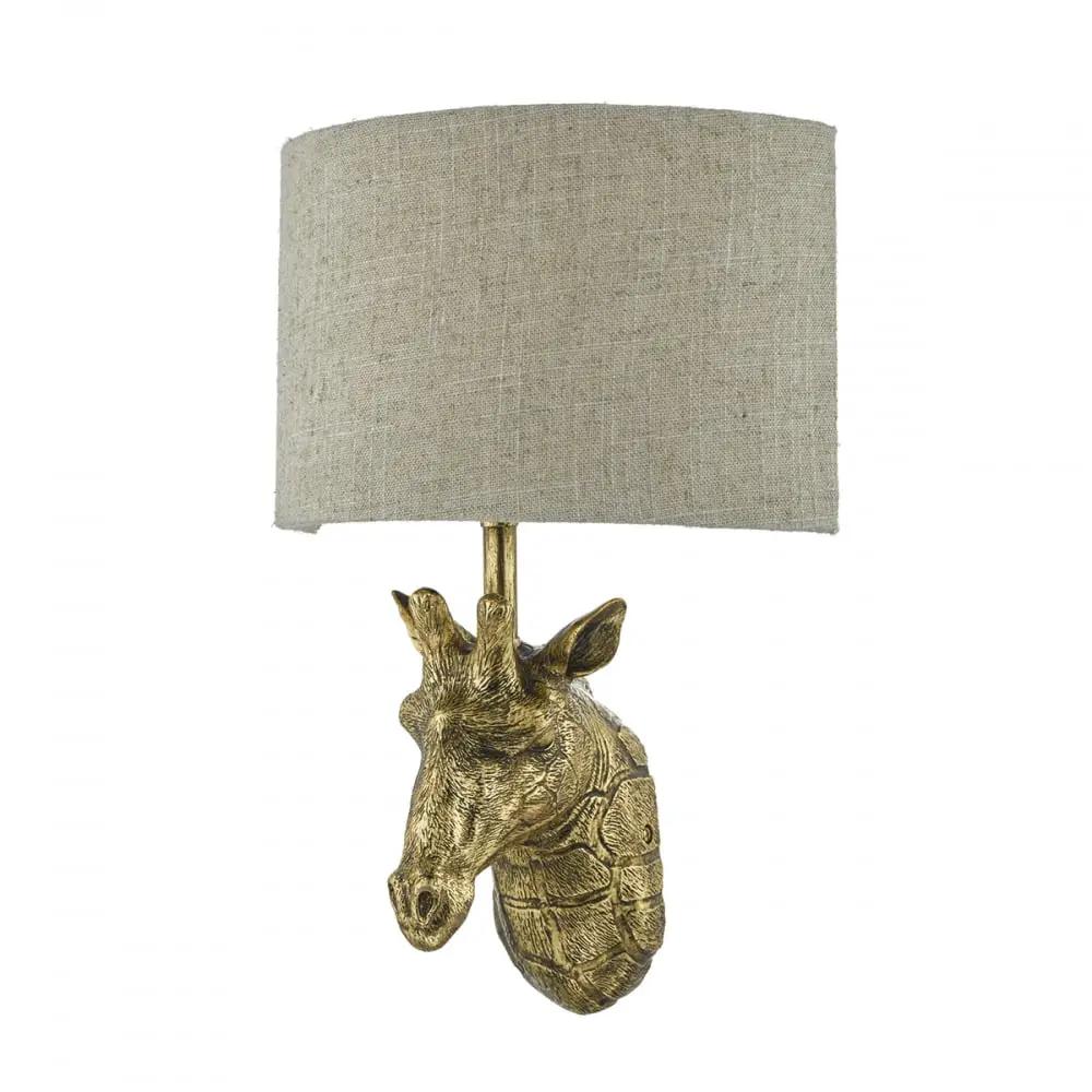 dar lighting Där Lighting Group, Dar SOP0735 Sophie 1 Light Wall Light Giraffe Gold With Shade - dar lighting Där Lighting Group, Dar SOP0735 Sophie 1 Light Wall Light Giraffe Gold With Shade
