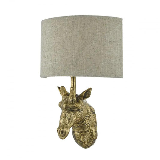 dar lighting Där Lighting Group, Dar SOP0735 Sophie 1 Light Wall Light Giraffe Gold With Shade - dar lighting Där Lighting Group, Dar SOP0735 Sophie 1 Light Wall Light Giraffe Gold With Shade