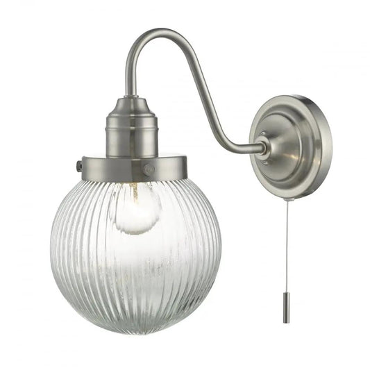 dar lighting Där Lighting Group Dar TAM0738 Tamara 1 Light Wall Bracket Satin Nickel/ Clear - dar lighting Där Lighting Group Dar TAM0738 Tamara 1 Light Wall Bracket Satin Nickel/ Clear