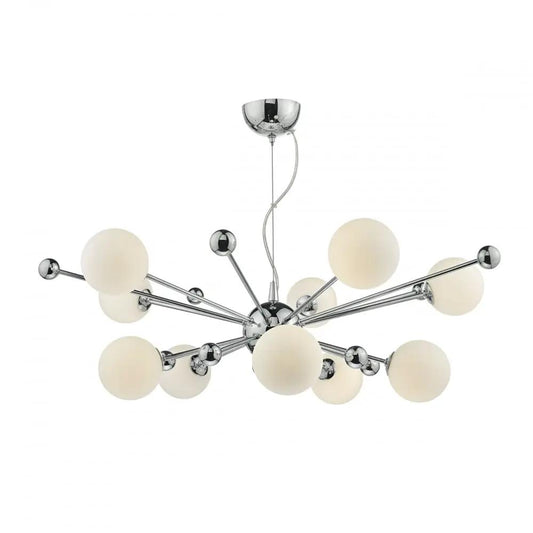 dar lighting Där Lighting Group Dar URS2350 Ursa 10 Light Pendant Polished Chrome/ Opal - dar lighting Där Lighting Group Dar URS2350 Ursa 10 Light Pendant Polished Chrome/ Opal