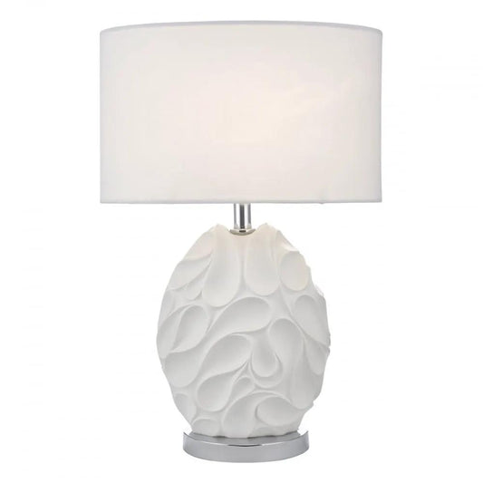 dar lighting Där Lighting Group, Dar ZAC412 Zachary Table Lamp White Oval With Shade - dar lighting Där Lighting Group, Dar ZAC412 Zachary Table Lamp White Oval With Shade