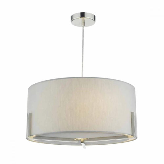 dar lighting Där Lighting Group, Dar SAN0339 Santino 3 Light Pendant Grey Satin Chrome - dar lighting Där Lighting Group, Dar SAN0339 Santino 3 Light Pendant Grey Satin Chrome