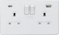 ml matt white 13A 2G SP Switched Socket with Dual USB A+C (5V DC 4.0A shared) - Matt White with White Insert - Electrical ml matt white 13A 2G SP Switched Socket with Dual USB A+C (5V DC 4.0A shared) - Matt White with White Insert Electrical