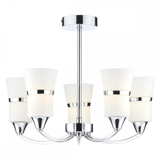 dar lighting Där Lighting Group Dar DUB0550/LED Dublin Semi Flush Polished Chrome - dar lighting Där Lighting Group Dar DUB0550/LED Dublin Semi Flush Polished Chrome