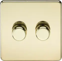 ML Polished Brass 2G 2-way 10-200W (5-150W LED) Intelligent dimmer - Polished Brass - ML Polished Brass 2G 2-way 10-200W (5-150W LED) Intelligent dimmer - Polished Brass