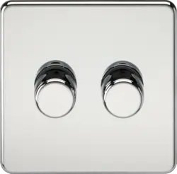 ml Polished chrome 2G 2-way 10-200W (5-150W LED) Intelligent dimmer - Polished Chrome - ml Polished chrome 2G 2-way 10-200W (5-150W LED) Intelligent dimmer - Polished Chrome