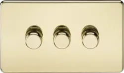 ML Polished Brass 3G 2-way 10-200W (5-150W LED) Intelligent dimmer - Polished Brass - ML Polished Brass 3G 2-way 10-200W (5-150W LED) Intelligent dimmer - Polished Brass