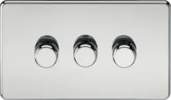 ml Polished chrome 3G 2-way 10-200W (5-150W LED) Intelligent dimmer - Polished Chrome - ml Polished chrome 3G 2-way 10-200W (5-150W LED) Intelligent dimmer - Polished Chrome