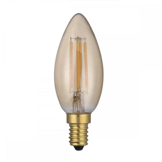 dar lighting Där Lighting Group, Dar Pack Of 5 E14 4w LED Dimmable Vintage Candle Lamp - dar lighting Där Lighting Group, Dar Pack Of 5 E14 4w LED Dimmable Vintage Candle Lamp