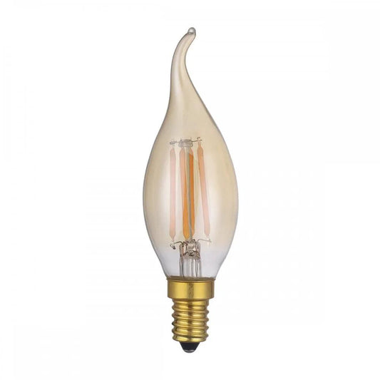 dar lighting Där Lighting Group, Dar Pack Of 5 E14 4w LED Dimmable Vintage Candle Tip Lamp - dar lighting Där Lighting Group, Dar Pack Of 5 E14 4w LED Dimmable Vintage Candle Tip Lamp