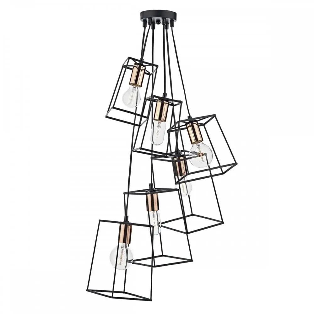 dar lighting Där Lighting Group, Dar TOW0622 Tower 6 Light Cluster Pendant Black - dar lighting Där Lighting Group, Dar TOW0622 Tower 6 Light Cluster Pendant Black