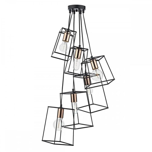 dar lighting Där Lighting Group, Dar TOW0622 Tower 6 Light Cluster Pendant Black - dar lighting Där Lighting Group, Dar TOW0622 Tower 6 Light Cluster Pendant Black