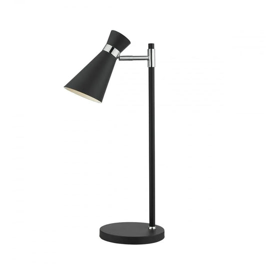 dar lighting Där Lighting Group, Dar ASH4122 Ashworth Table Lamp Black Polished Chrome - dar lighting Där Lighting Group, Dar ASH4122 Ashworth Table Lamp Black Polished Chrome