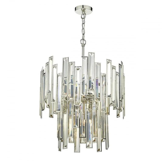 dar lighting Där Lighting Group, Dar ODI0620 Odile 6 Light 2 Tier Pendant Champagne Gold Crystal - dar lighting Där Lighting Group, Dar ODI0620 Odile 6 Light 2 Tier Pendant Champagne Gold Crystal