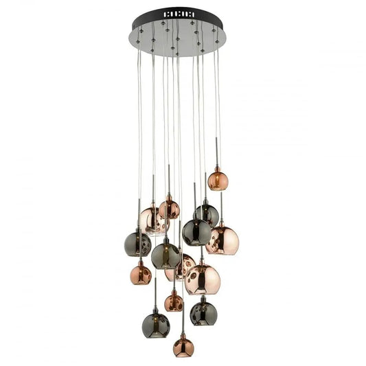 dar lighting Där Lighting Group, Dar AUR1564 Aurelia 15 Light Pendant Copper And Bronze - dar lighting Där Lighting Group, Dar AUR1564 Aurelia 15 Light Pendant Copper And Bronze