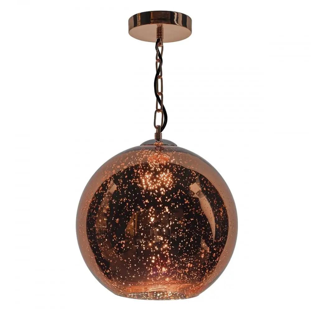 dar lighting Där Lighting Group, Dar SPE0164 Speckle 1 Light Pendant Speckled Copper Glass - dar lighting Där Lighting Group, Dar SPE0164 Speckle 1 Light Pendant Speckled Copper Glass