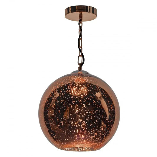 dar lighting Där Lighting Group, Dar SPE0164 Speckle 1 Light Pendant Speckled Copper Glass - dar lighting Där Lighting Group, Dar SPE0164 Speckle 1 Light Pendant Speckled Copper Glass