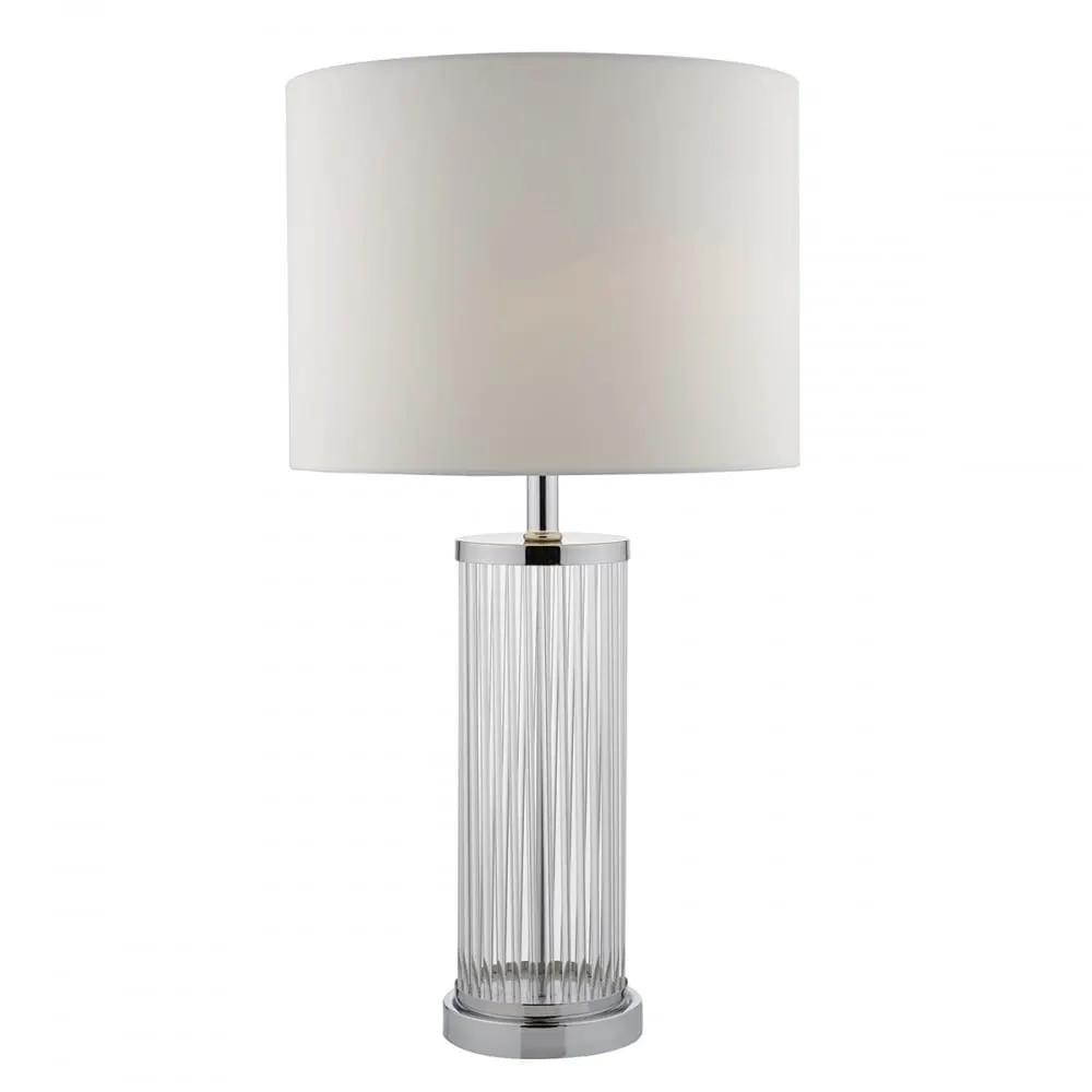 dar lighting Där Lighting Group, Dar OLA4350/X Olalla Table Lamp Polished Chrome Clear Glass With Shade - dar lighting Där Lighting Group, Dar OLA4350/X Olalla Table Lamp Polished Chrome Clear Glass With Shade
