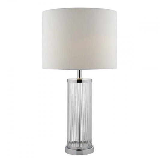 dar lighting Där Lighting Group, Dar OLA4350/X Olalla Table Lamp Polished Chrome Clear Glass With Shade - dar lighting Där Lighting Group, Dar OLA4350/X Olalla Table Lamp Polished Chrome Clear Glass With Shade
