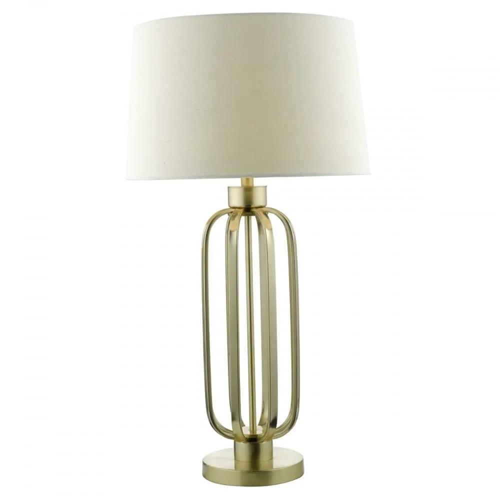 dar lighting Där Lighting Group, Dar LUC4241 Lucie Table Lamp Satin Brass Shade - dar lighting Där Lighting Group, Dar LUC4241 Lucie Table Lamp Satin Brass Shade