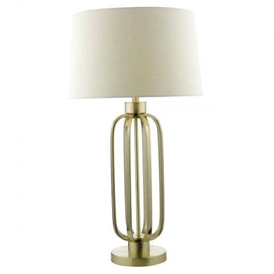 dar lighting Där Lighting Group, Dar LUC4241 Lucie Table Lamp Satin Brass Shade - dar lighting Där Lighting Group, Dar LUC4241 Lucie Table Lamp Satin Brass Shade