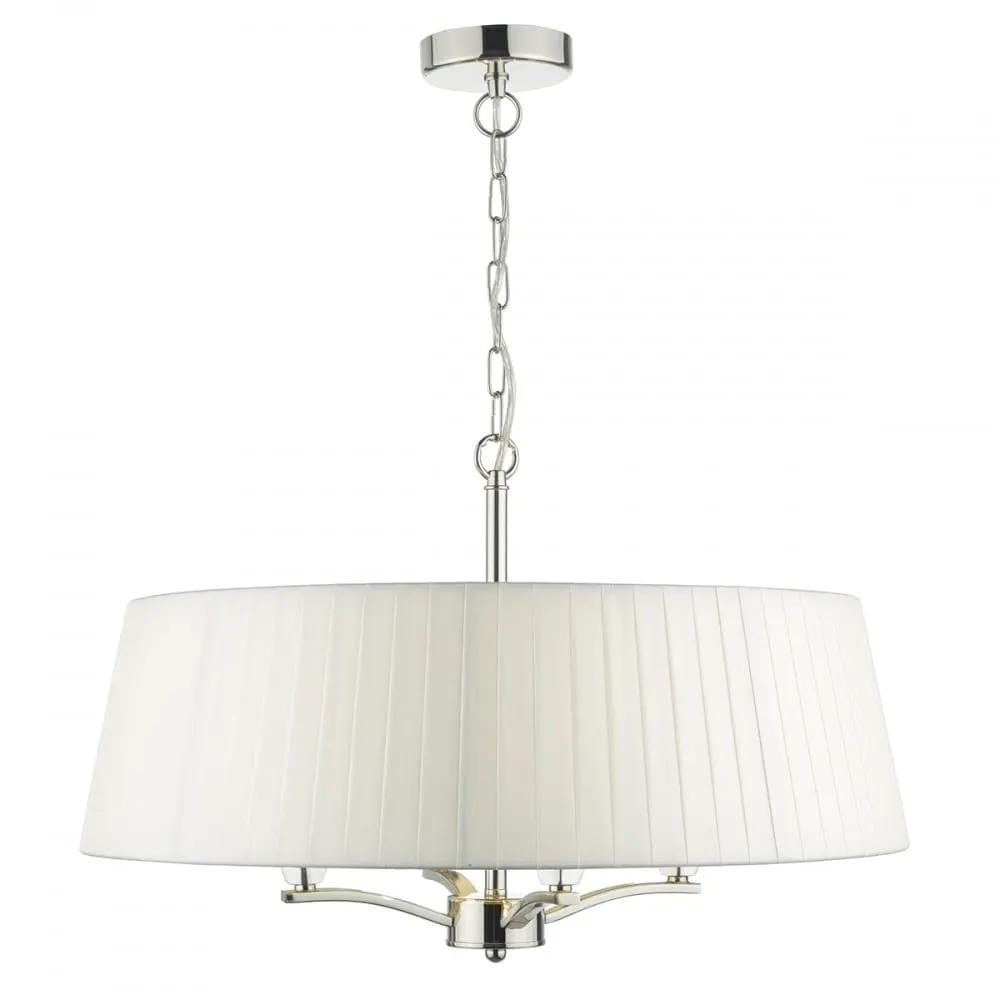 dar lighting Där Lighting Group, Dar CRI042 Cristin 4 Light Pendant Polished Nickel With Shade - dar lighting Där Lighting Group, Dar CRI042 Cristin 4 Light Pendant Polished Nickel With Shade