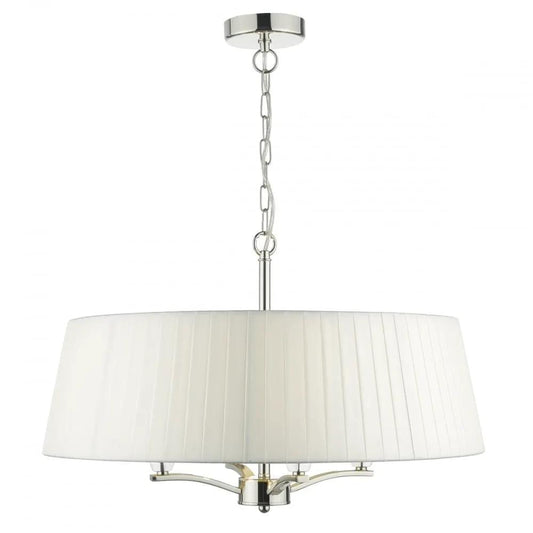 dar lighting Där Lighting Group, Dar CRI042 Cristin 4 Light Pendant Polished Nickel With Shade - dar lighting Där Lighting Group, Dar CRI042 Cristin 4 Light Pendant Polished Nickel With Shade