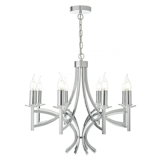 dar lighting Där Lighting Group, Dar LYO0850 Lyon 8 Light Pendant Polished Chrome/Crystal - dar lighting Där Lighting Group, Dar LYO0850 Lyon 8 Light Pendant Polished Chrome/Crystal