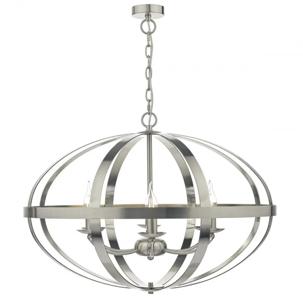 dar lighting Där Lighting Group, Dar SYM0646 Symbol 6 Light Pendant Satin Chrome - dar lighting Där Lighting Group, Dar SYM0646 Symbol 6 Light Pendant Satin Chrome