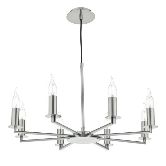 dar lighting Där Lighting Group, Dar TYL0838 Tyler 8 Light Height Adjustable Pendant Satin Nickel - dar lighting Där Lighting Group, Dar TYL0838 Tyler 8 Light Height Adjustable Pendant Satin Nickel